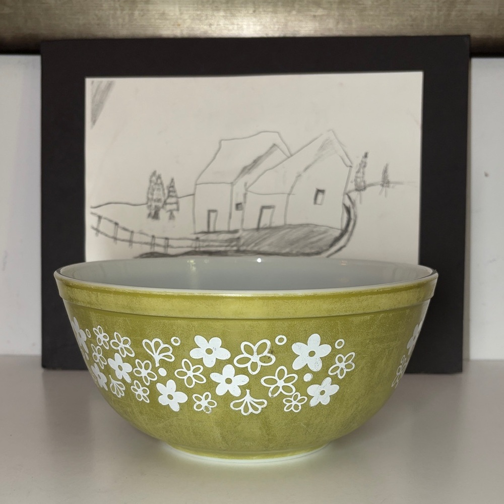 Pyrex Crazy Daisy Green Mixing Bowl 403 ( 2 1/2 Qt )